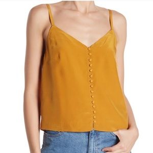 Madewell Vintage Gold 100% Silk Button-Down Cami